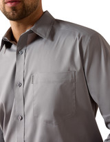 Ariat Men's Everything Stretch Long Sleeve Solid Button Down Shirt - Light Grey