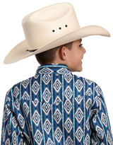 Roper Boys' Long Sleeve Stripe Snap Shirt - Blue/Cream