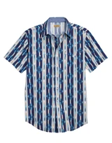 Tin Haul Men's Short Sleeve Stripe Snap Shirt - Blue/Cream