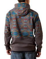 Ariat Men's Color Block Southwest Print Pullover Hoodie - Medium Grey