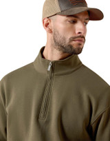 Ariat Men's Core 1/4 Zip Solid Pullover Sweatshirt - Green