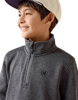 Ariat Boys' Caldwell 1/4 Zip Heather Pullover - Grey