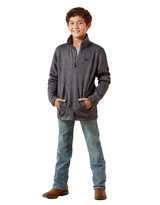 Ariat Boys' Caldwell 1/4 Zip Heather Pullover - Grey