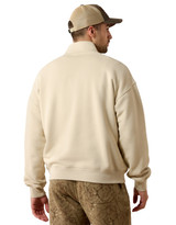 Ariat Men's ToughStock 1/4 Zip Solid Pullover Sweatshirt - Cream