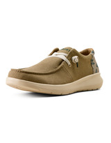 Ariat Men's Hilo 3" Slip-On Moc Toe Shoes - Tan/Teal
