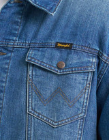 Wrangler Men's Cowboy Cut Flannel Lined Denim Button Down Jacket - Blue Indigo