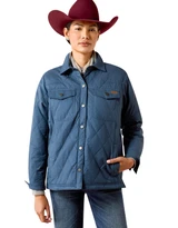 Ariat Women's Grizzly Quilted Solid Snap Barn Jacket - Blue