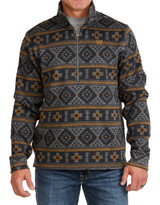 Cinch Men's 1/2 Zip Print Pullover Sweater - Grey