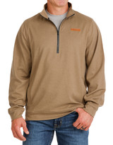 Cinch Men's Twill 1/2 Zip Heather Pullover - Brown