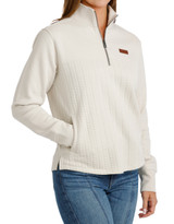 Cinch Women's 1/4 Zip Solid Pullover - Cream