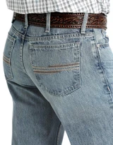 Cinch Men's White Label Mid Rise Relaxed Fit Straight Leg Jean - Medium Stonewash