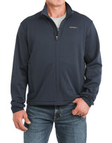Cinch Men's Knit Solid Zip Logo Jacket - Navy