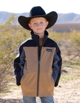 Cinch Boys' Bonded Color Block Solid Zip Jacket - Tan/Black