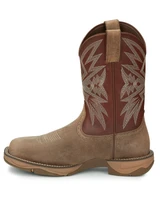Tony Lama Men's Bartlett 11" Square Steel Toe EH Work Boots - Light Brown/Red (Closeout)