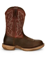 Tony Lama Men's Mankato 11" Round Toe Waterproof EH Work Boots - Brown/Vintage Burgundy (Closeout)