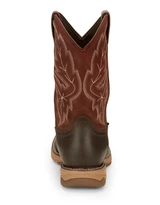 Tony Lama Men's Mankato 11" Round Toe Waterproof EH Work Boots - Brown/Vintage Burgundy (Closeout)