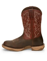 Tony Lama Men's Mankato 11" Round Toe Waterproof EH Work Boots - Brown/Vintage Burgundy (Closeout)
