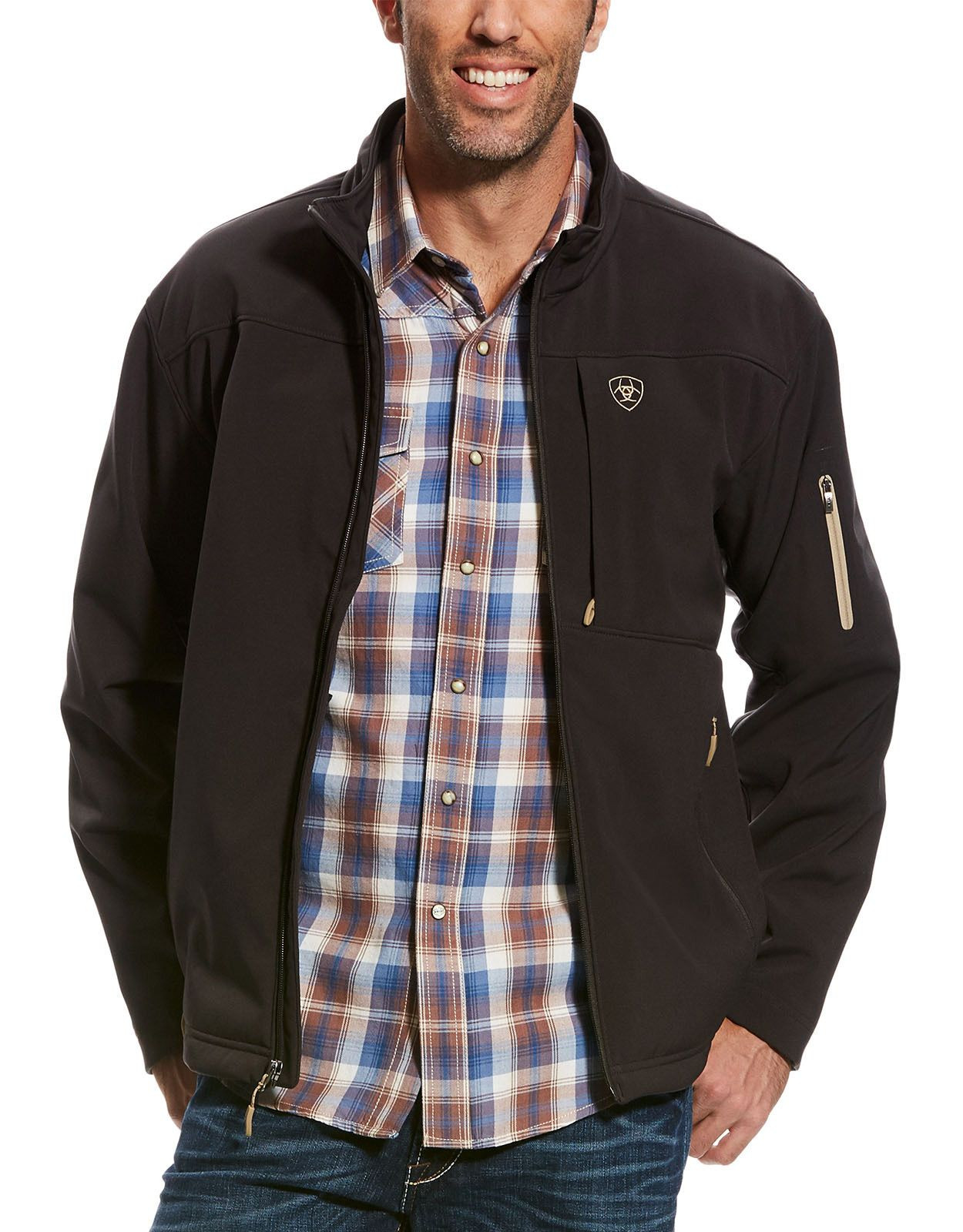 Ariat Men's Vernon 2.0 Softshell Solid Zip Vest Black