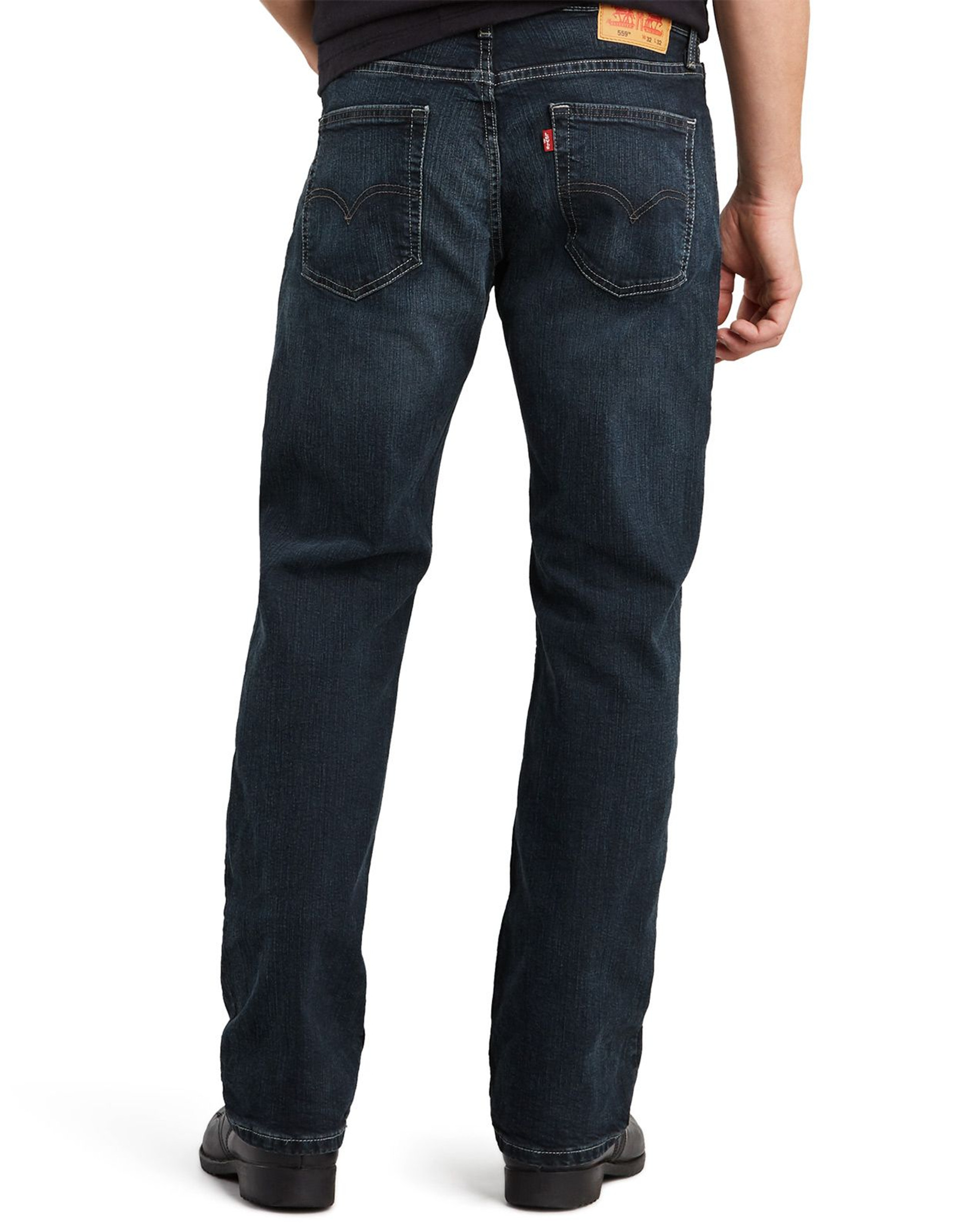 Levis Mens 559 Relaxed Straight Stretch Low Rise Relaxed Fit Straight Leg Jeans Steely Blue 