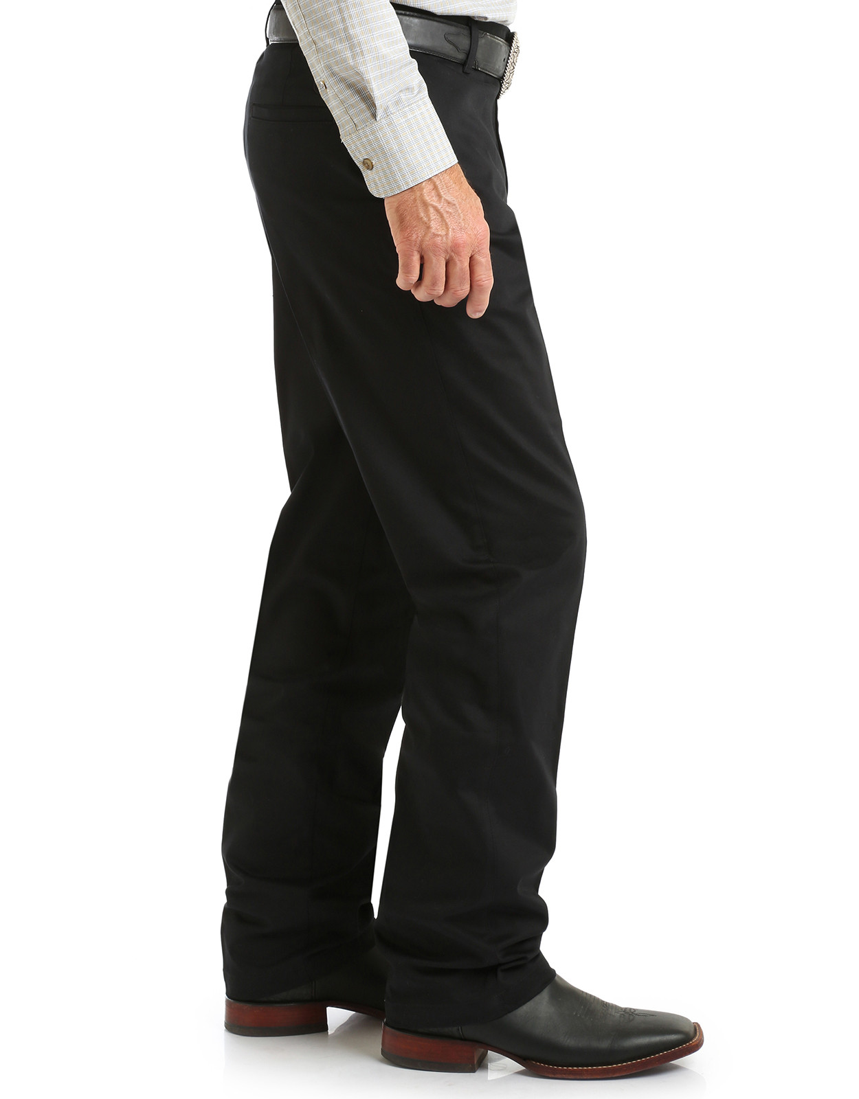 Wrangler Men's Riata Stretch Flat Front High Rise Relaxed Fit Tapered