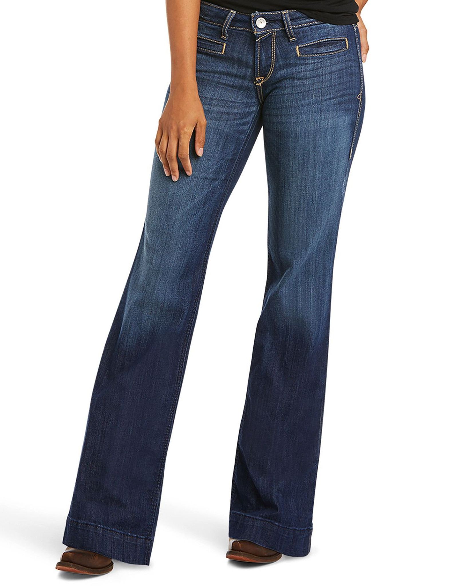 MID RISE WIDE FLUID DENIM TROUSER - | LaneBryant