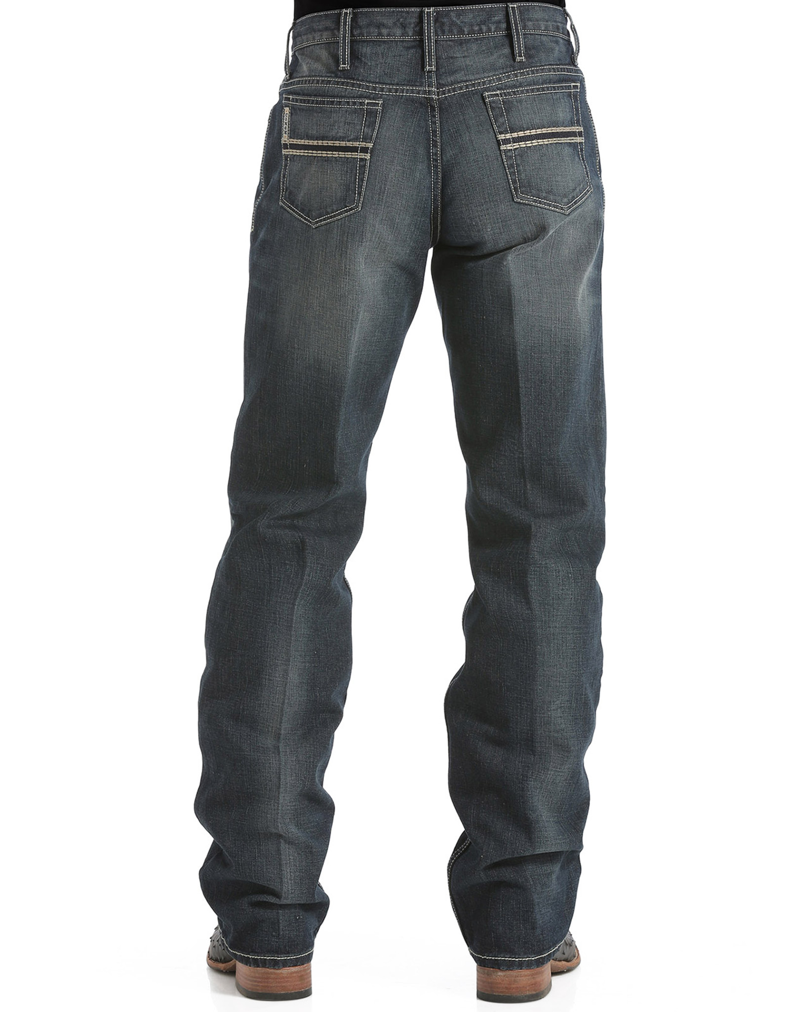 Cinch Men's White Label Mid Rise Relaxed Fit Straight Leg Jeans - Dark  Stonewash