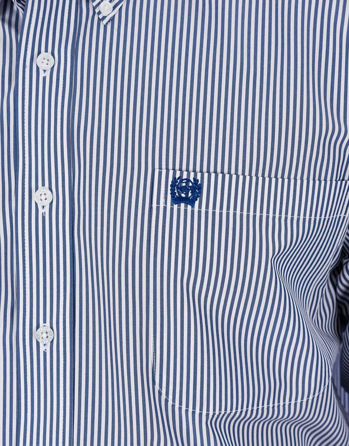 Cinch Men's Long Sleeve Stripe Button Down Shirt - Royal - Langstons