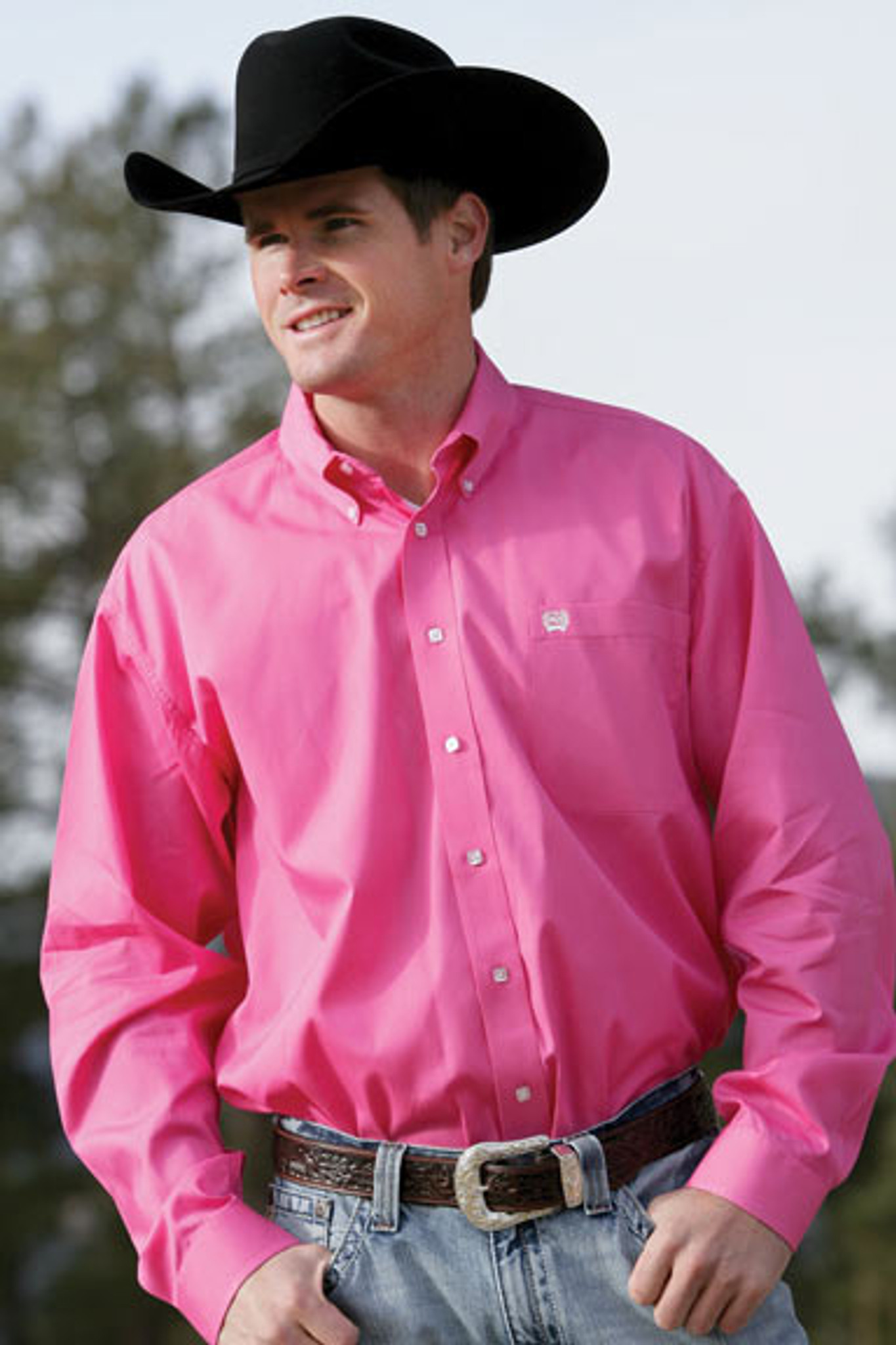 pink mens button up