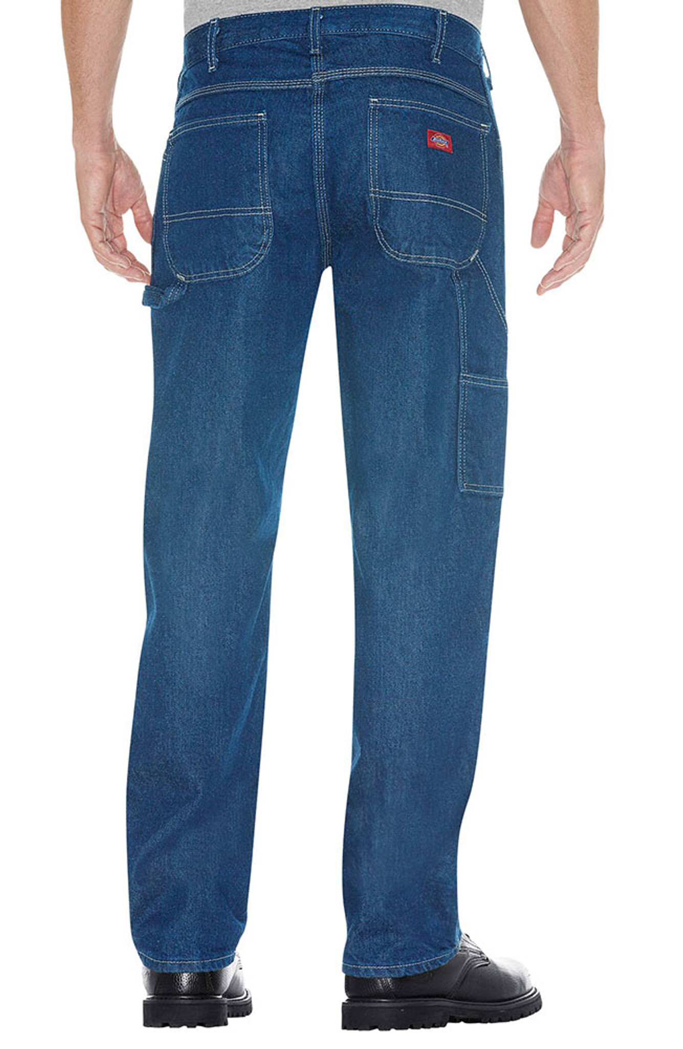 Dickies Men's Low Rise Relaxed Fit Straight Leg Carpenter Jeans - Stonewashed Indigo Blue