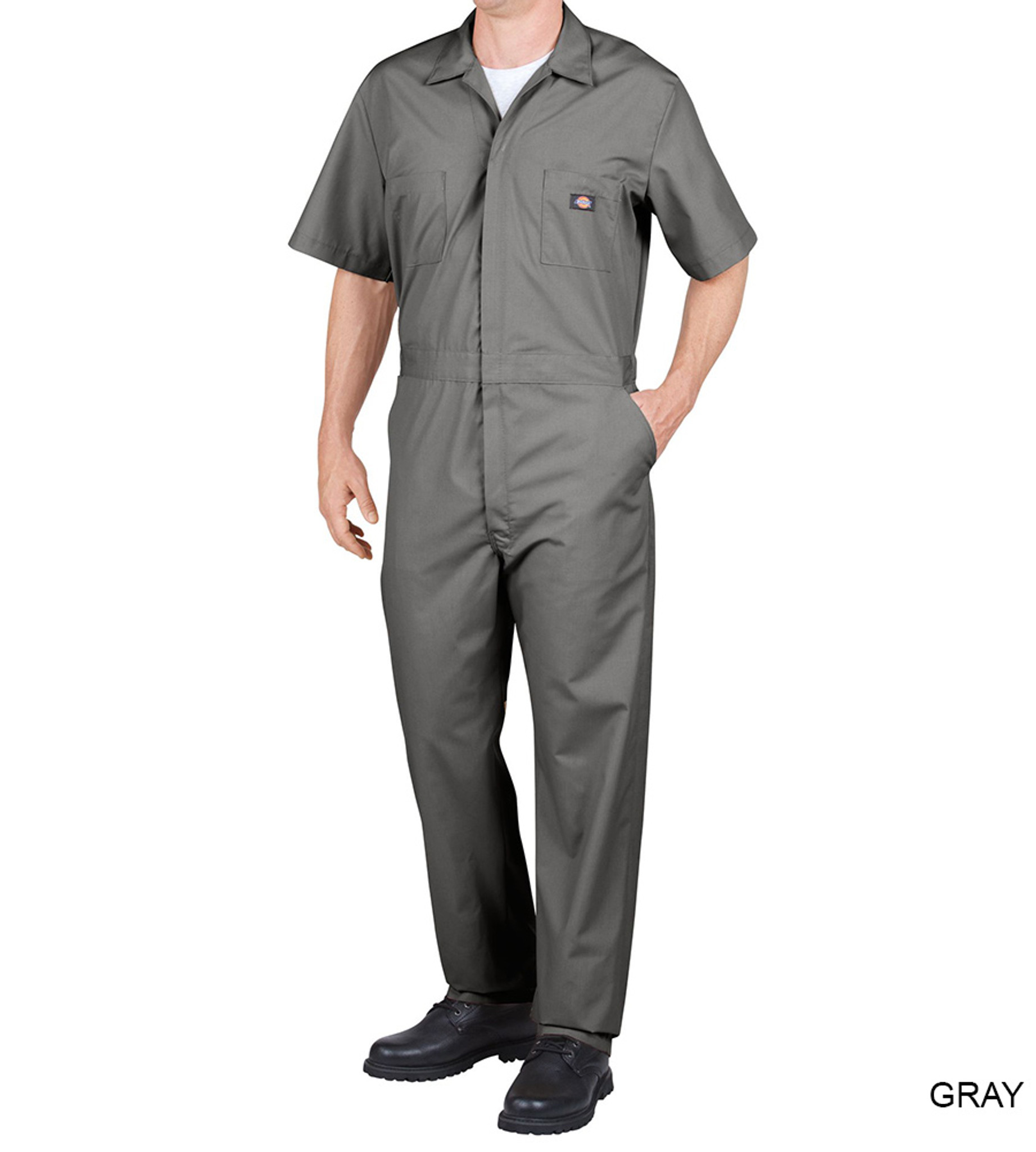 Dickies Men's Short Sleeve Coveralls - Gray, Navy, or Khaki (Closeout)