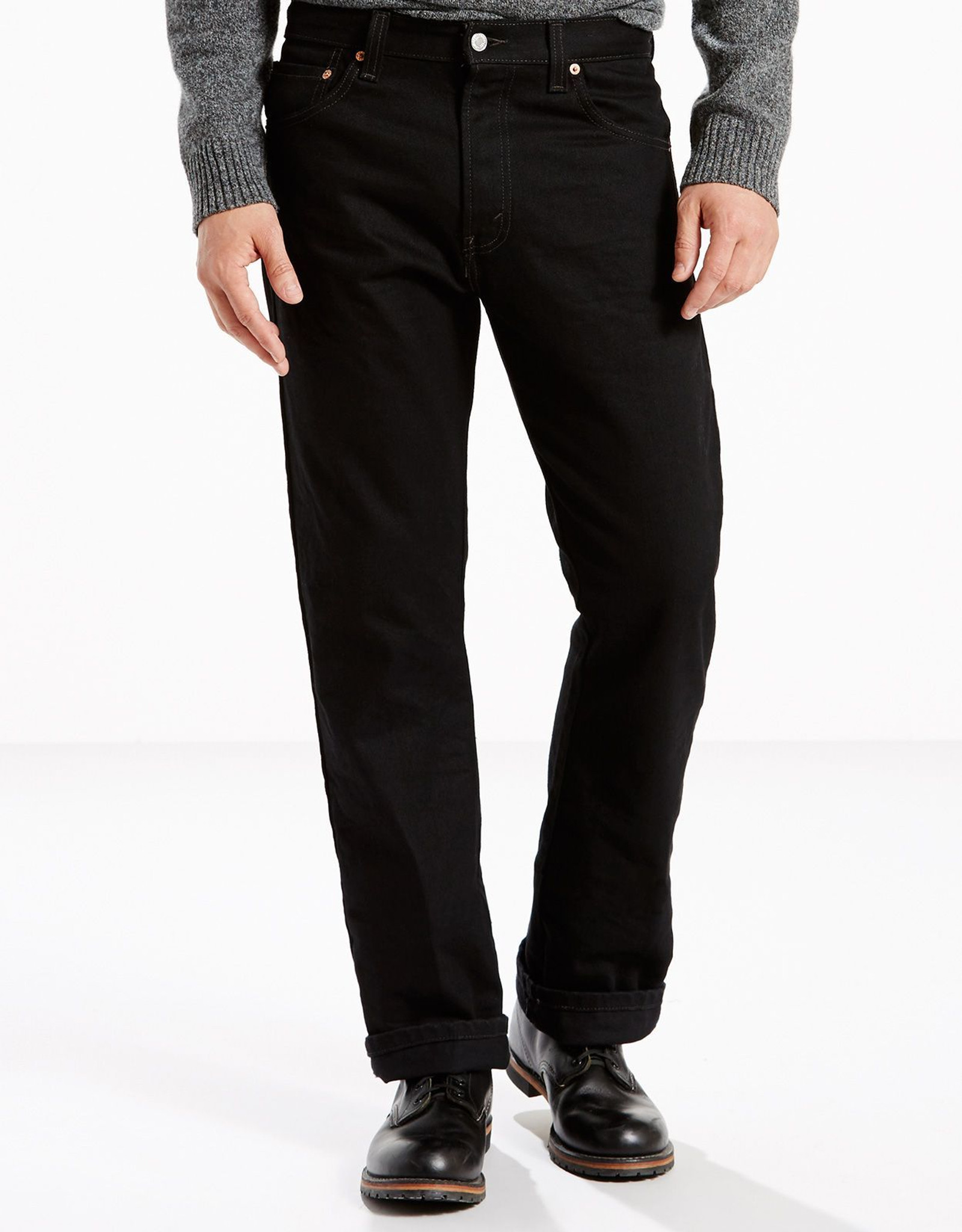 levi boot cut men's jeans black