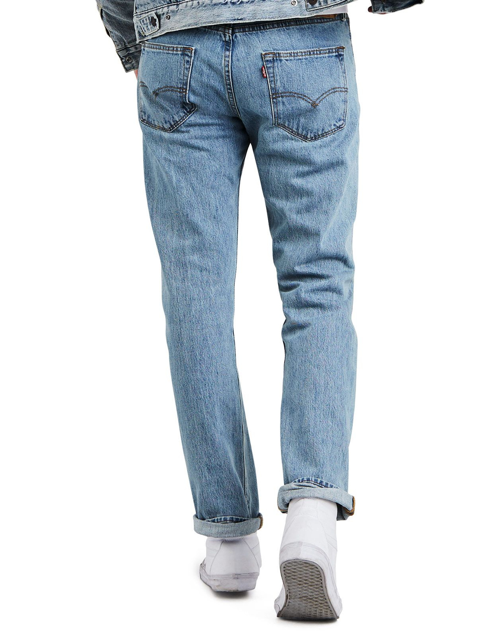 Levi's Men's 501 Original Mid Rise Regular Fit Straight Leg Jeans - Light  Stonewash