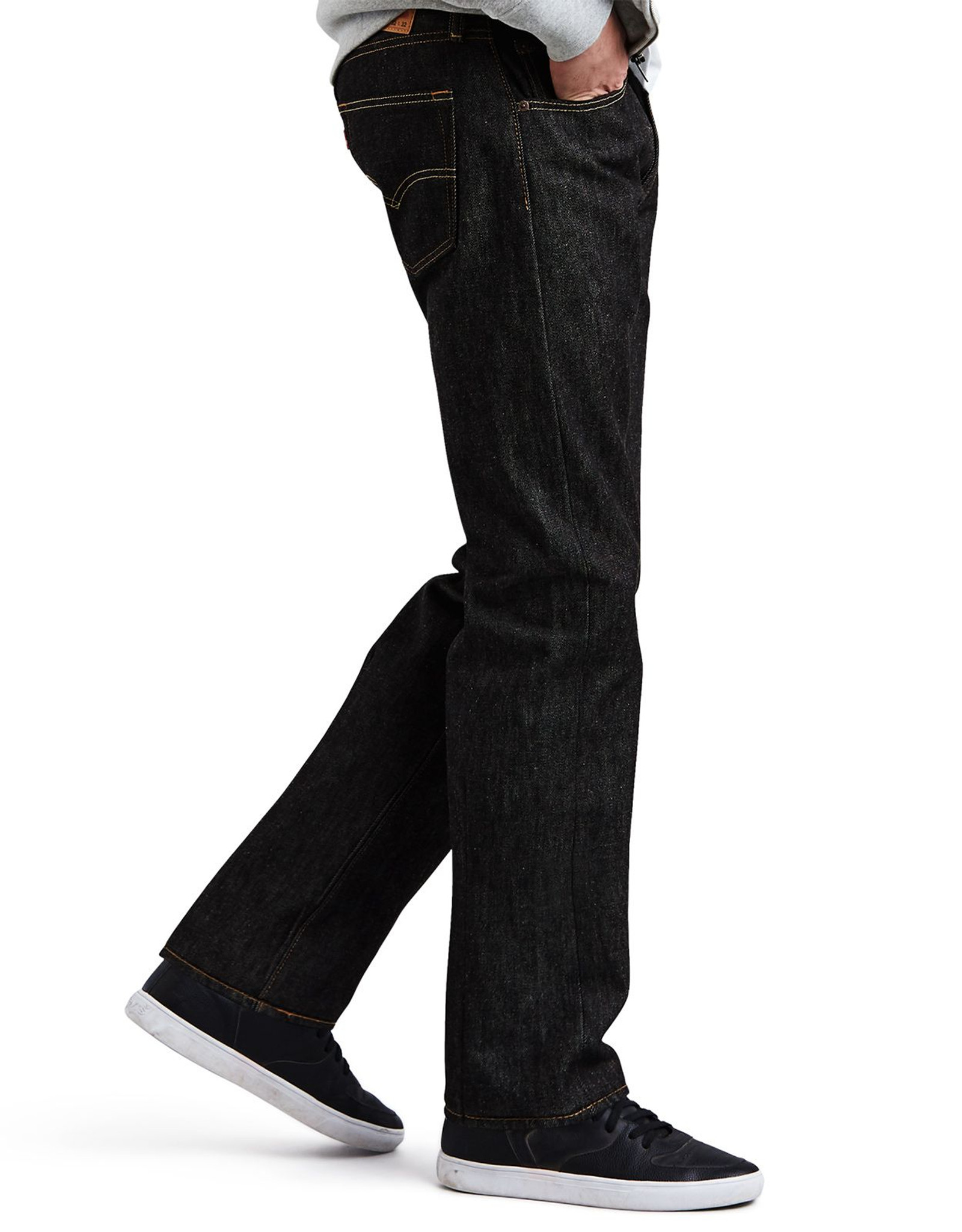 Levi's Men's 501 Original Shrink to Fit Mid Rise Regular Fit Straight Leg  Jeans - Black