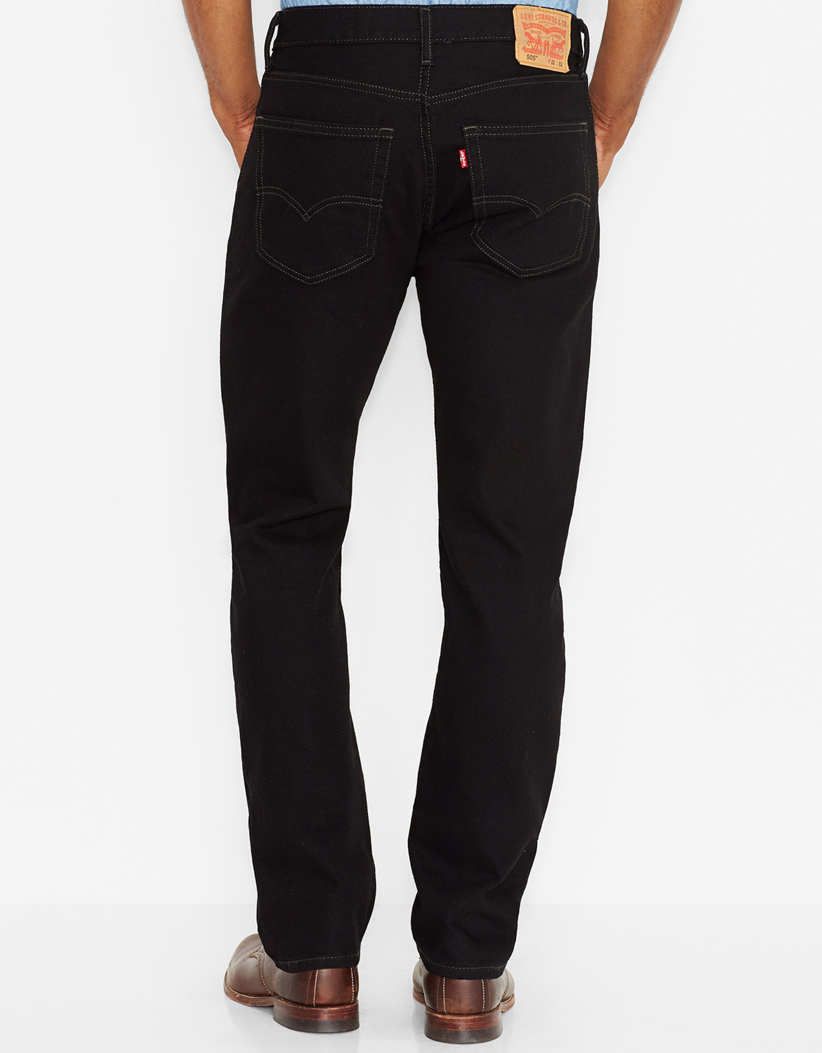 levi's black straight fit jeans