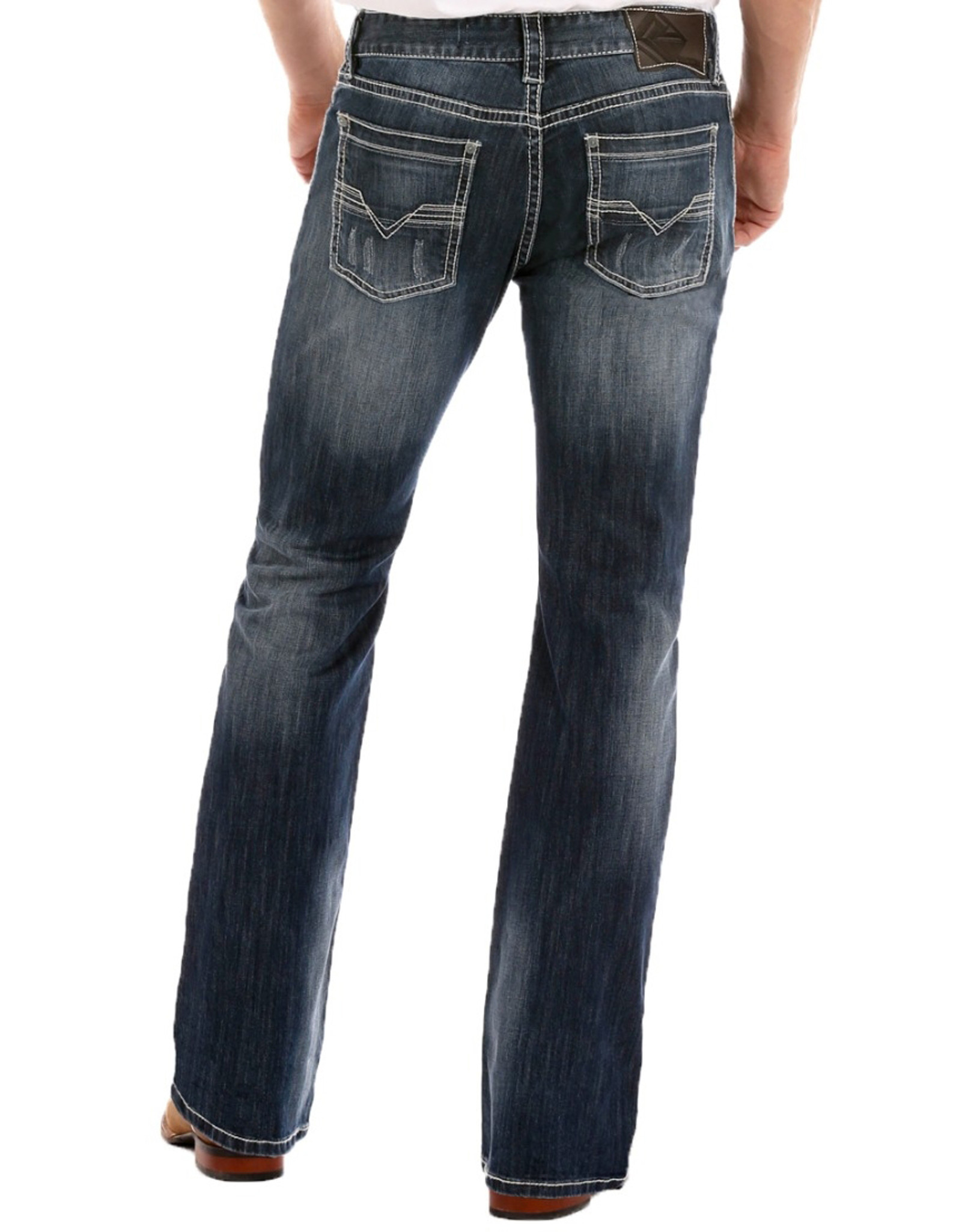 Rock & Roll Denim Men's Reflex Pistol Regular Fit Straight Leg Jeans -  Medium Wash