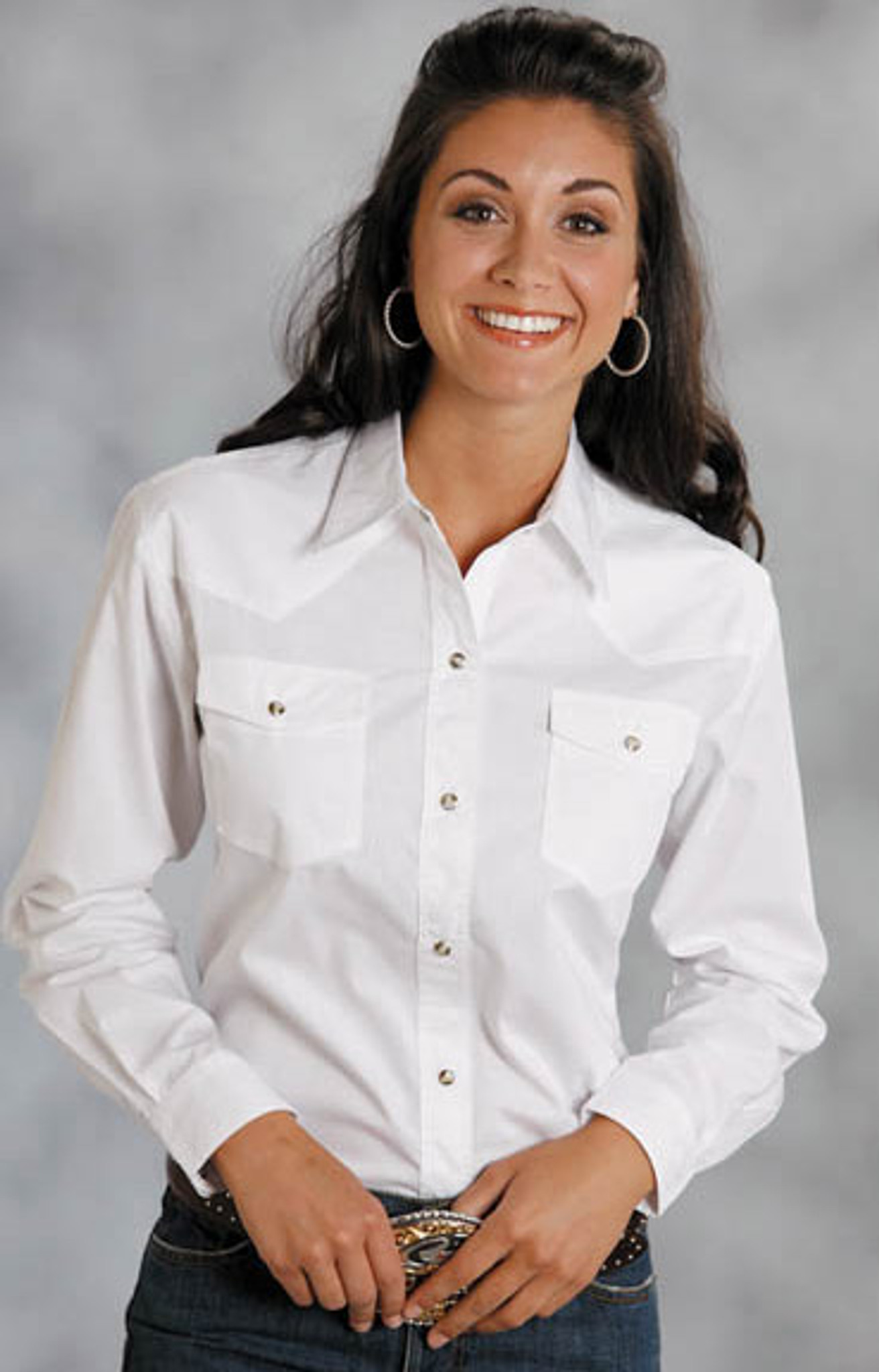 ladies white cotton long sleeve shirt