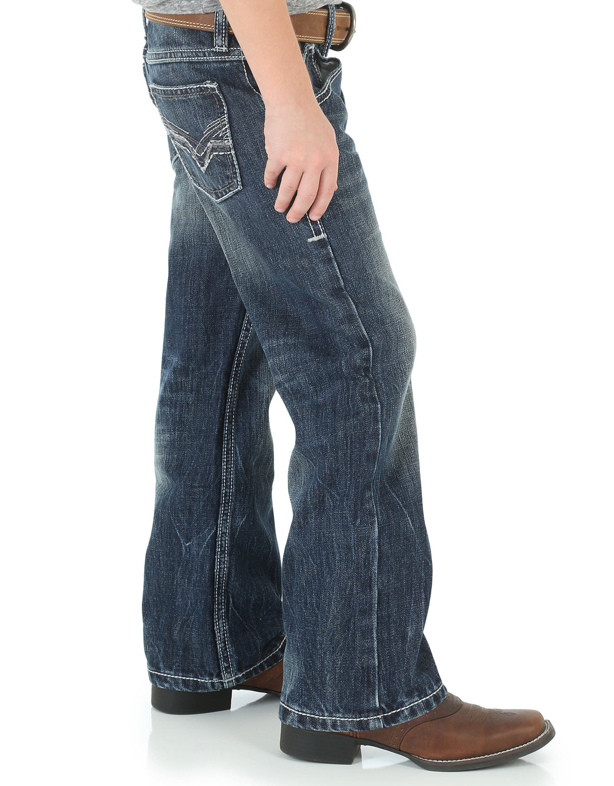 Wrangler Boys' 42 Vintage Low Rise Slim Fit Boot Cut Jeans (Sizes 8-20) - Canyon Lake
