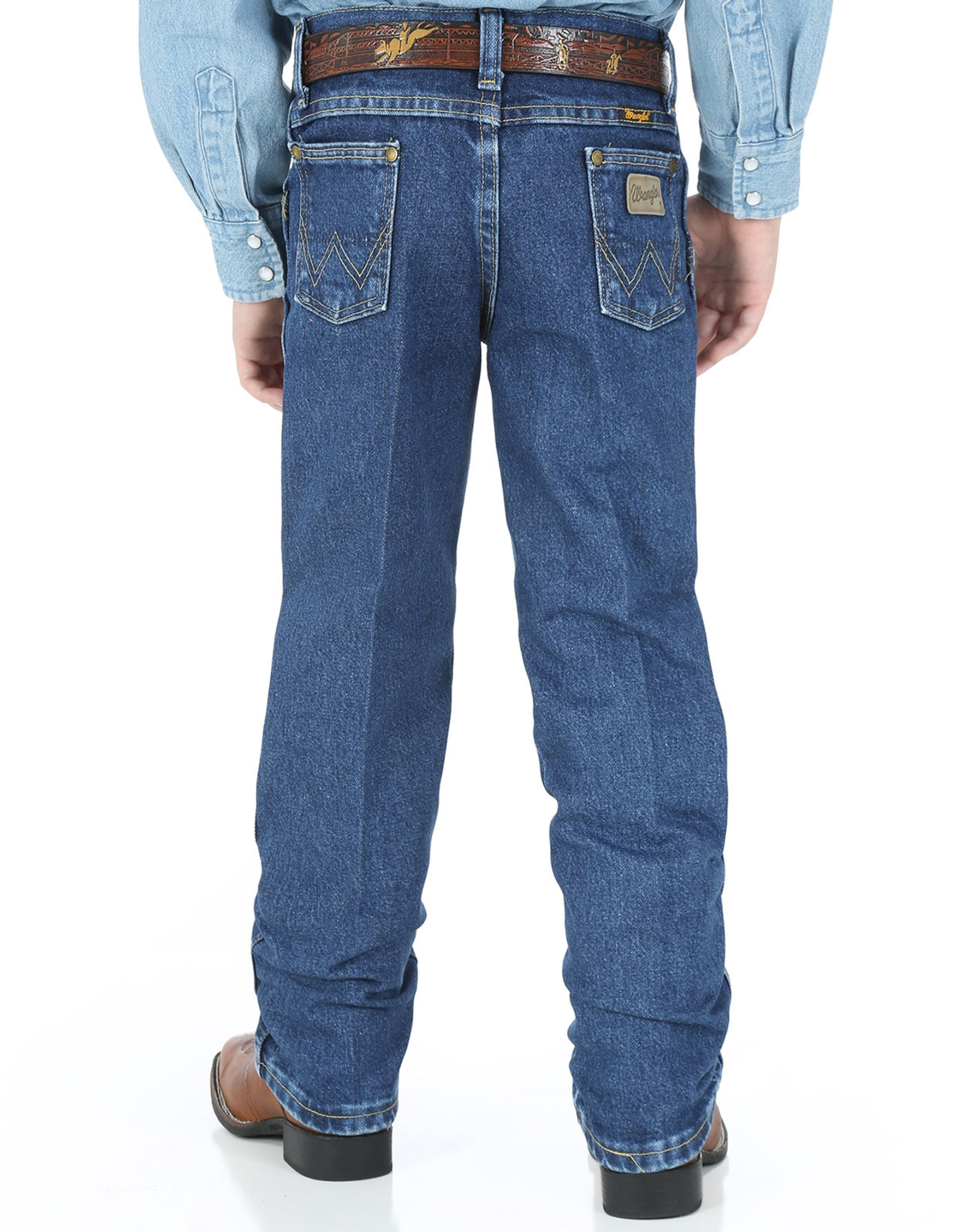 Wrangler Boys' George Strait 13 Original High Rise Regular Fit Boot Cut Jeans (Sizes 8-20) - Heavy Stone Denim