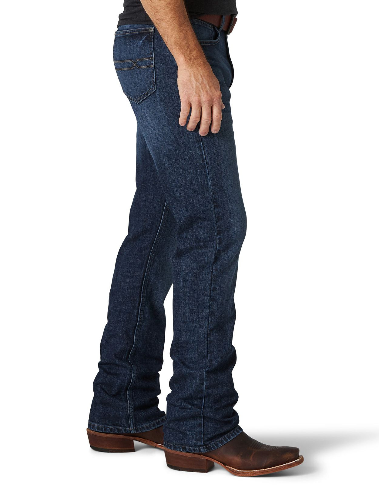 Wrangler Men's 42 Vintage Stretch Low Rise Slim Fit Boot Cut Jeans