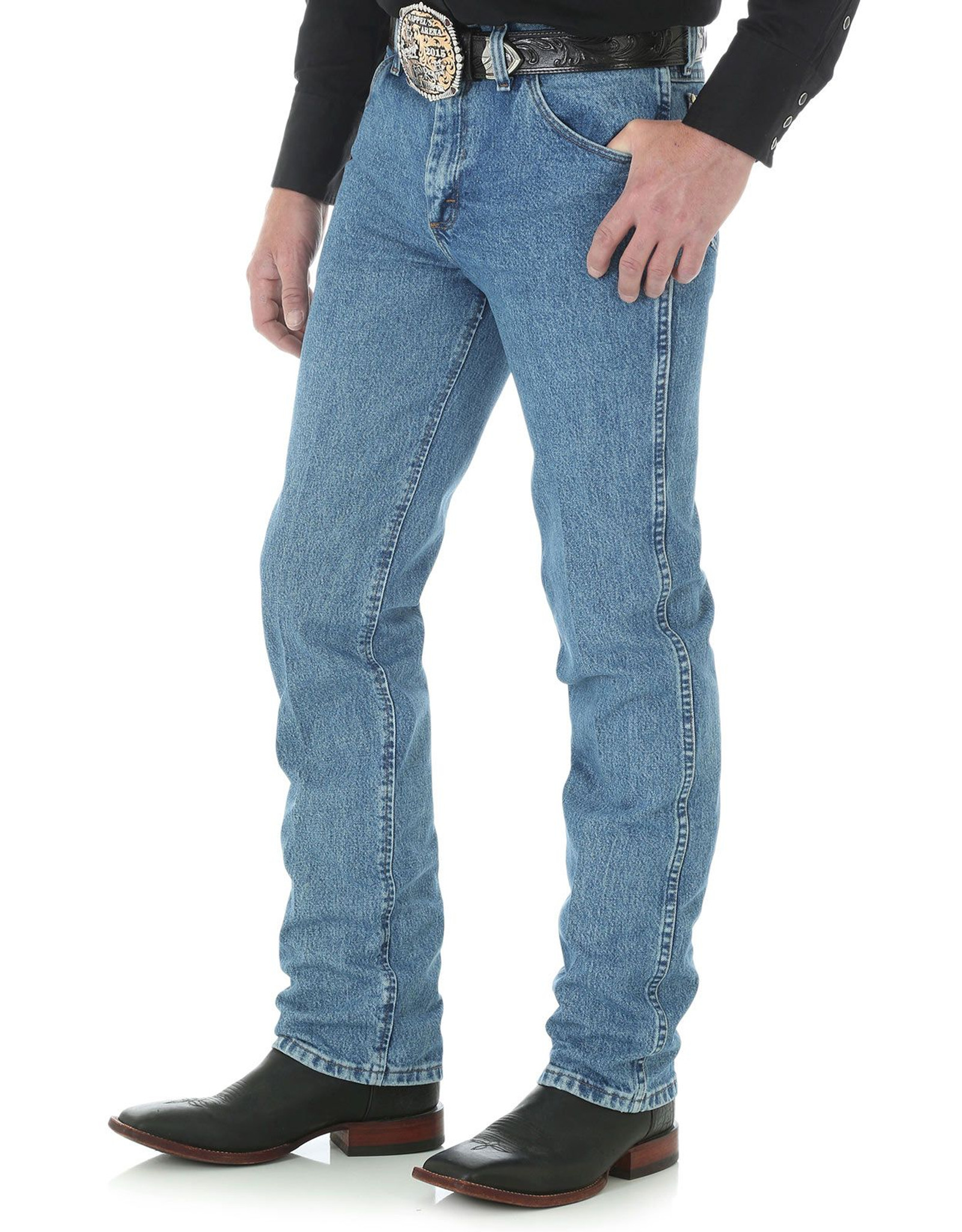 Wrangler Men's 36 Slim Mid Rise Slim Fit Boot Cut Jeans - Stonewash