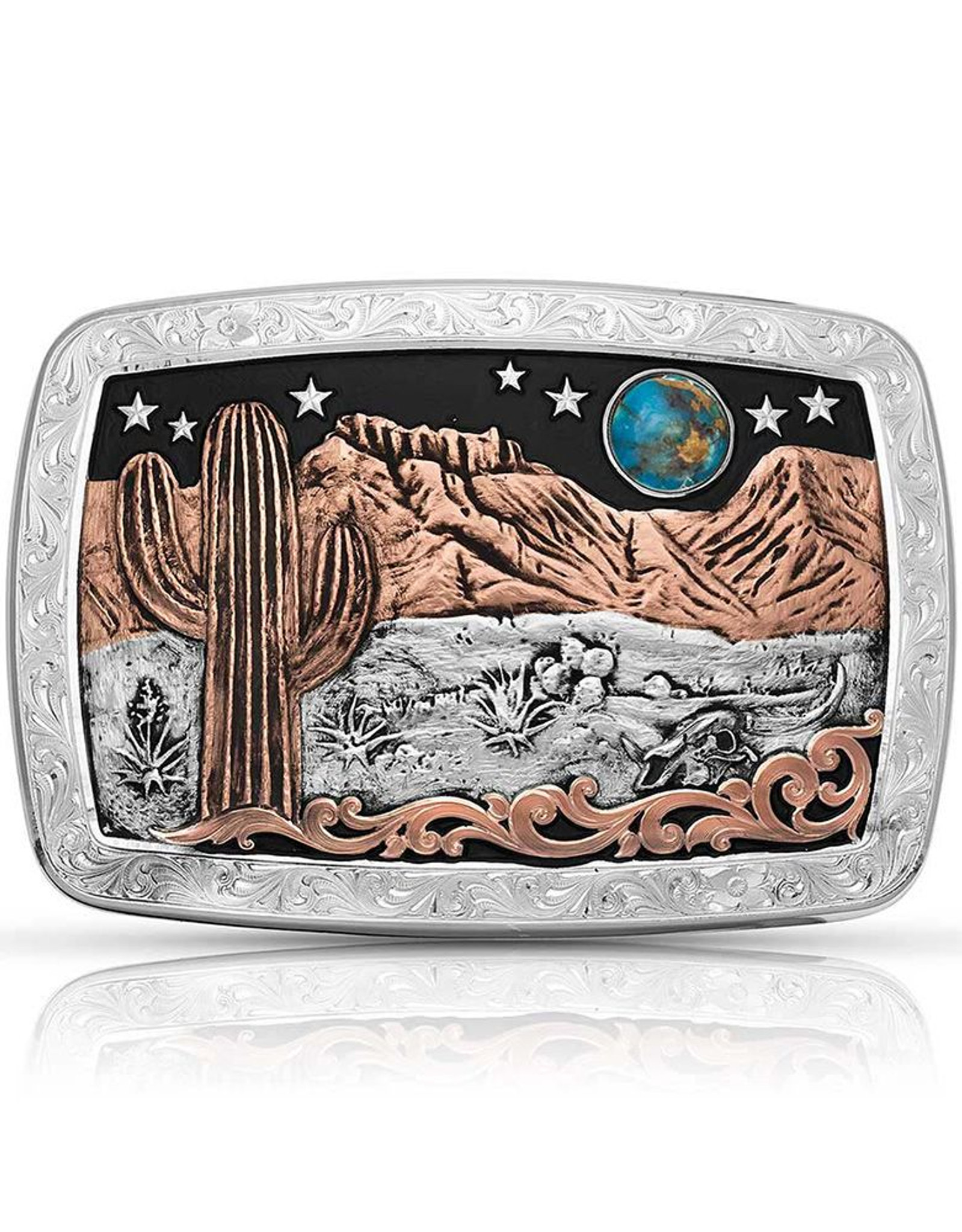 Montana Silversmiths Desert Moon Buckle Silver/Rose Gold