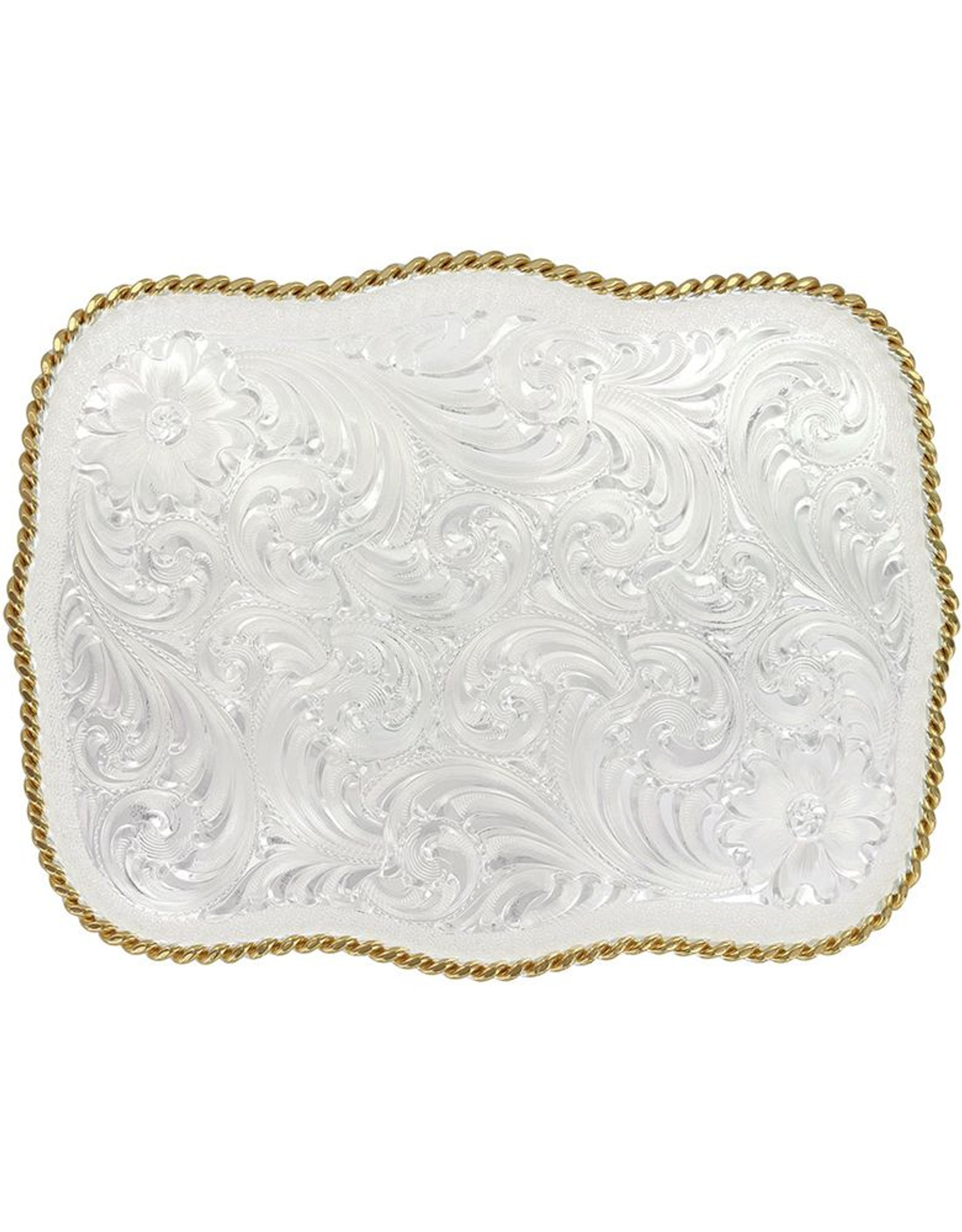 Montana Silversmiths Floral Engraved Buckle Silver/Gold