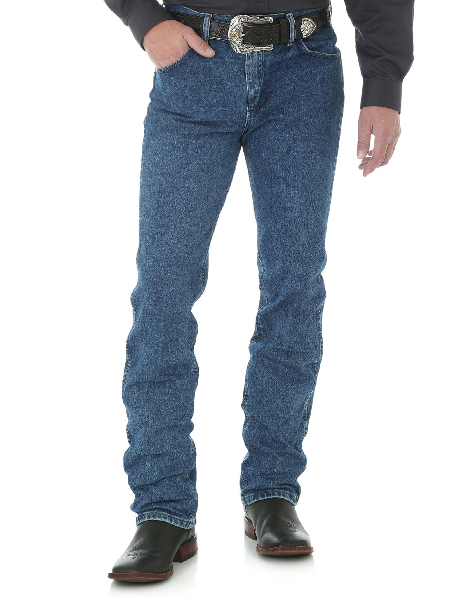Wrangler Men's 36 Slim Mid Rise Slim Fit Boot Cut Jeans - Dark Stone