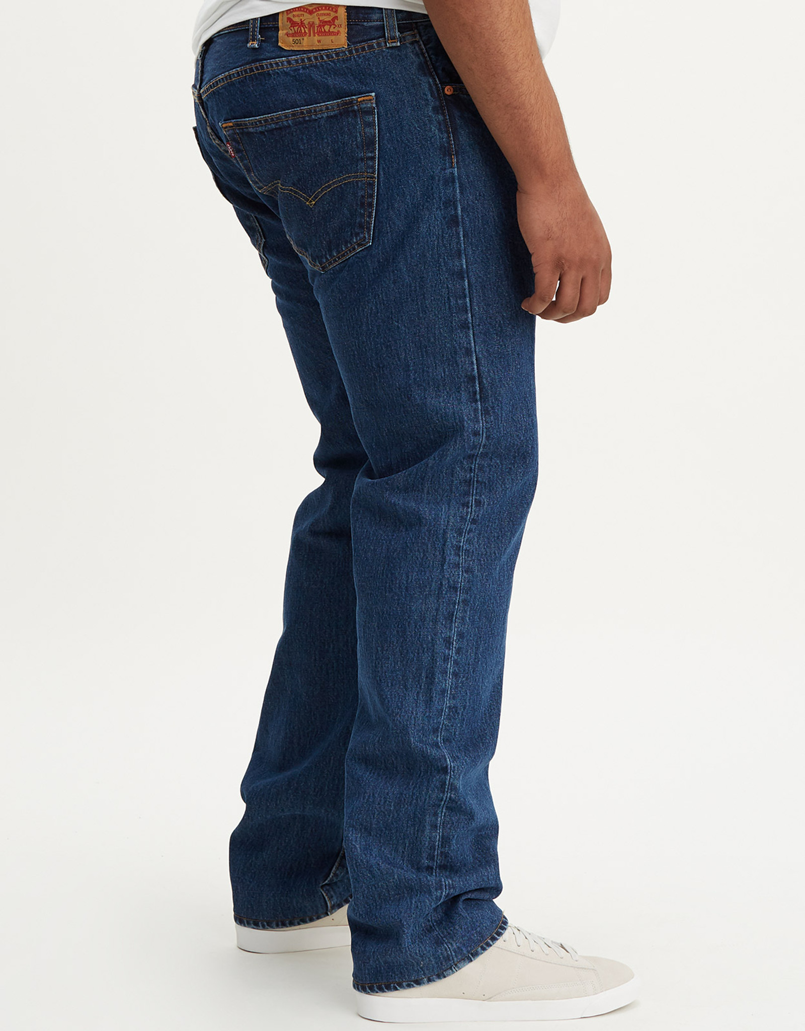 Levi's Men's 501 Original Mid Rise Regular Fit Straight Leg Jeans - Dark  Stonewash