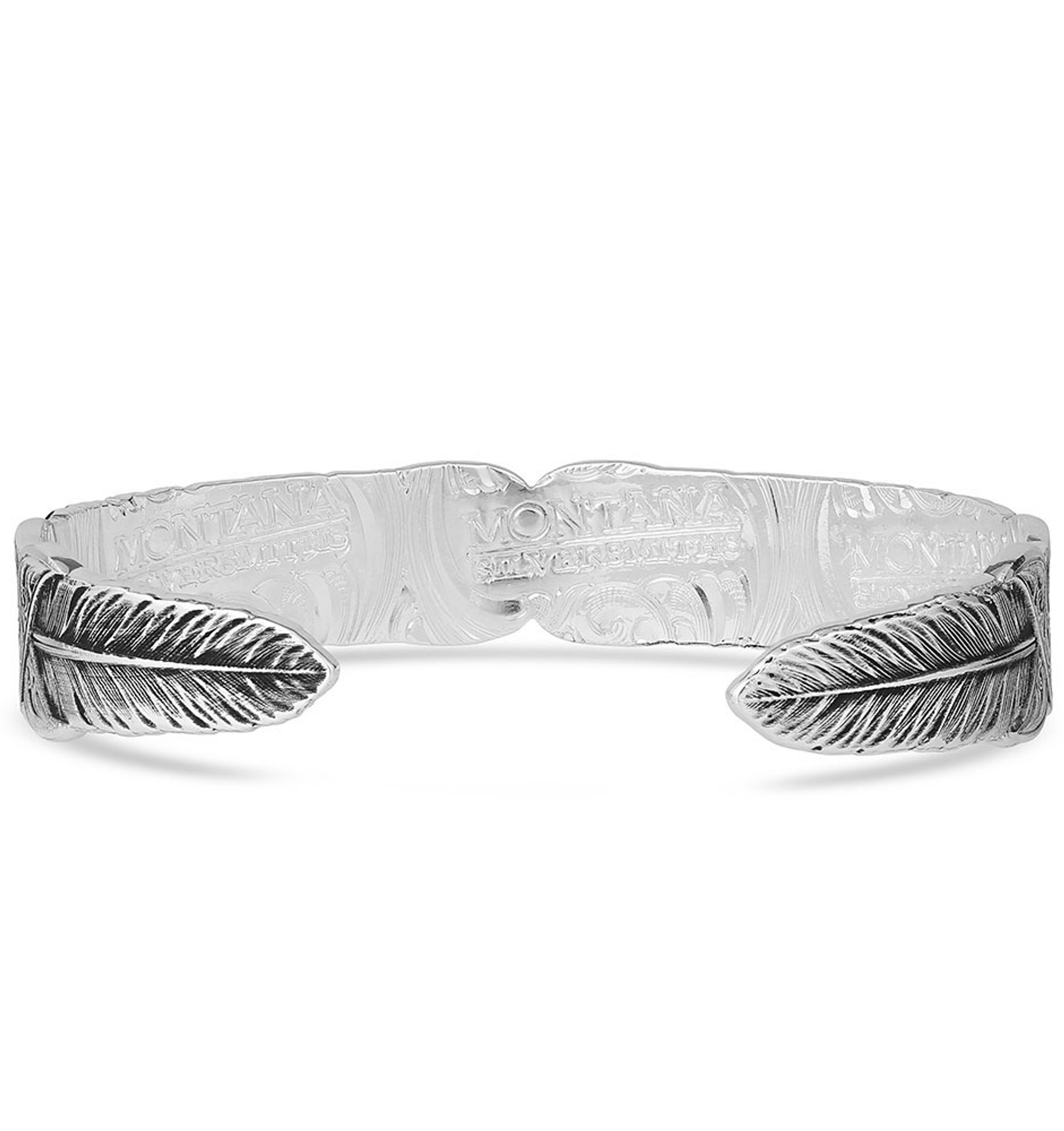 Beccalame Silver Feather Bracelet Lucky Hope Cuff India | Ubuy
