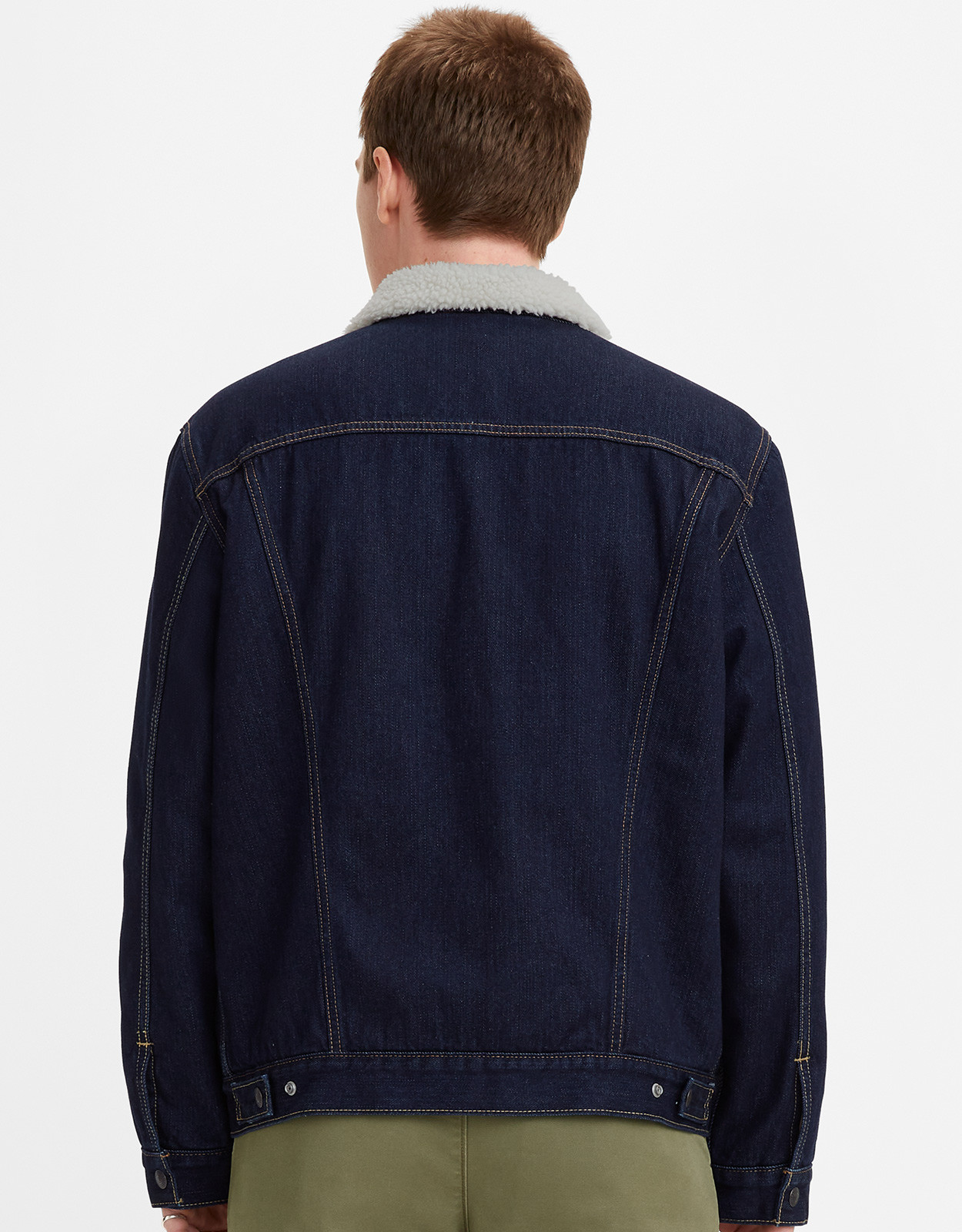 Levi's Men's Sherpa Trucker Denim Snap Jacket - Juniper Rinse
