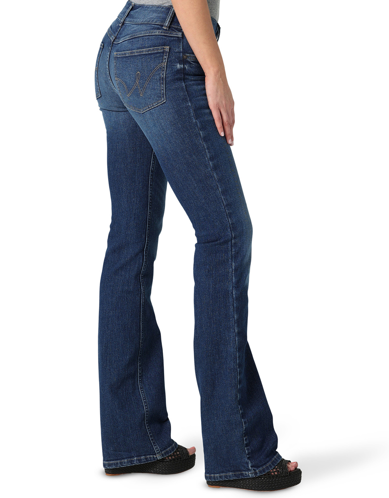 Wrangler Women's Essential Stretch Mid Rise Regular Fit Boot Cut Jean ...