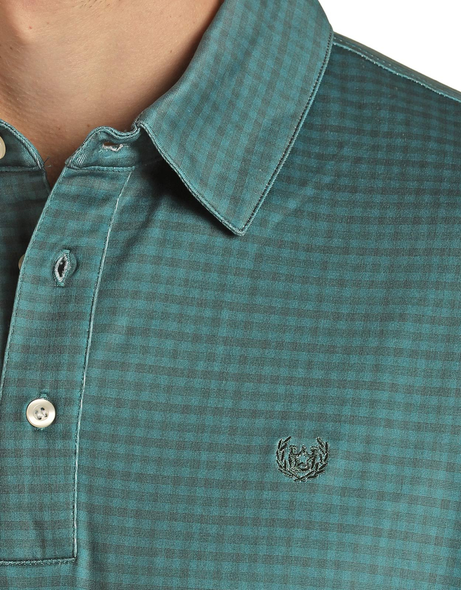 Panhandle Performance Men's Polo Short Sleeve Check Button Shirt - Peacock  (Closeout) - Langstons