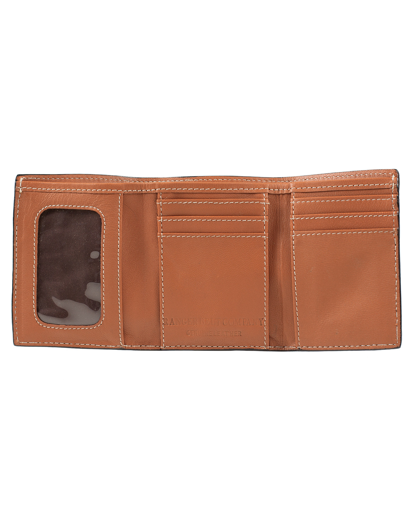 Ranger Belt Men's Embossed Trifold Wallet - Brown