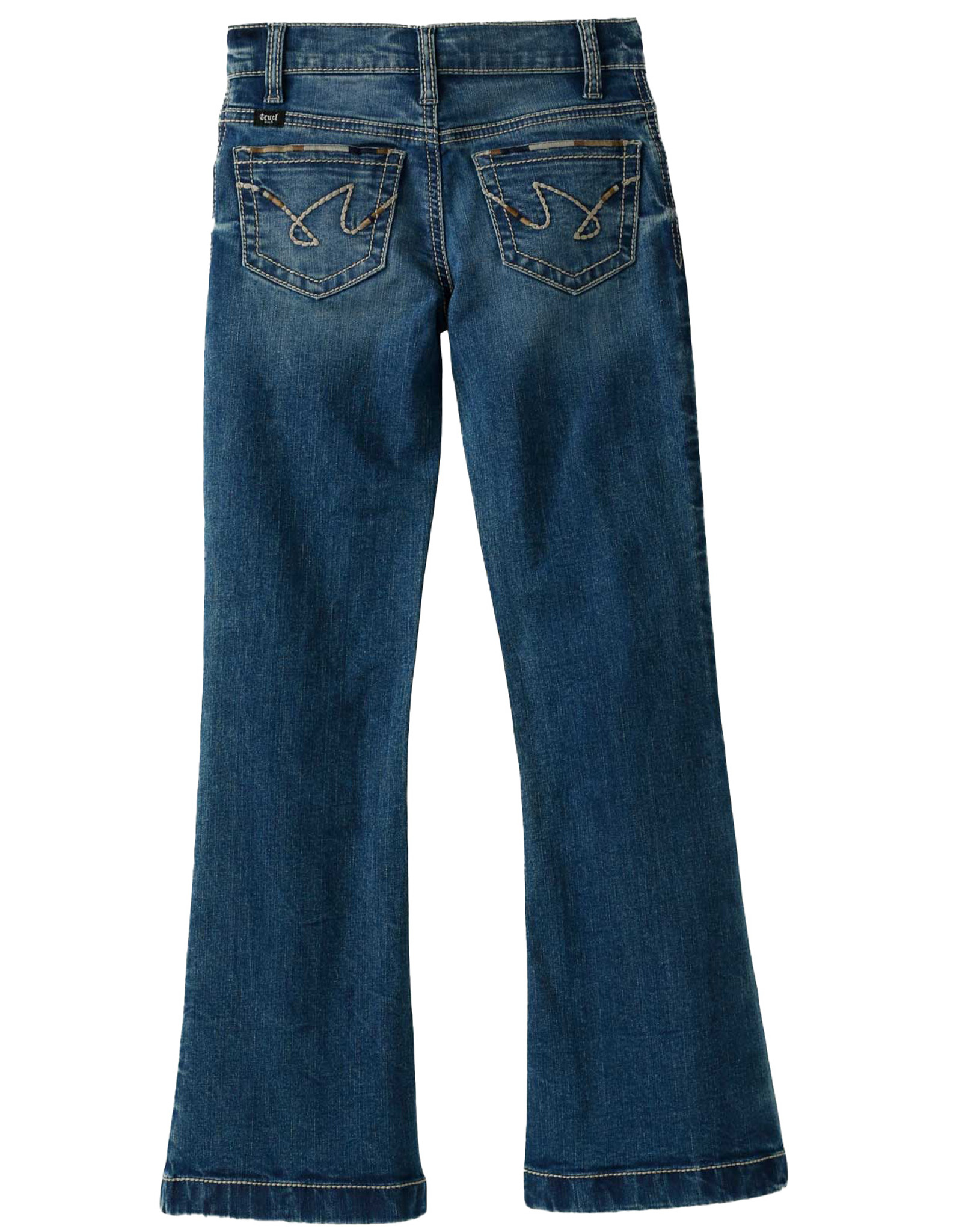 Cruel Girls' Violet Trouser Stretch Mid Rise Regular Fit Flare Leg Jeans (Sizes 4-6x) - Medium Stonewash (Closeout)
